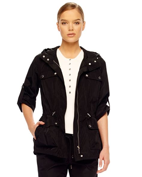 michael kors anorak jacket black|Michael Kors anorak.